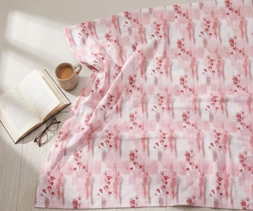 Image of FRESH FROM LOOM 240 TC 100% Cotton Flat Bedsheet (King Size) + 2 Pillow Cases King Size Flat Bedsheet Set - 240 Thread Count - 100% Cotton, Red, Size- 108x108 inch