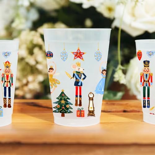 Marye-Kelley Christmas Nutcracker Suite Shatterproof 20 Oz Frosted Cups - Set of 6 Cups - BPA Free - Made in the USA Dishwasher Safe - Thumbnail 3