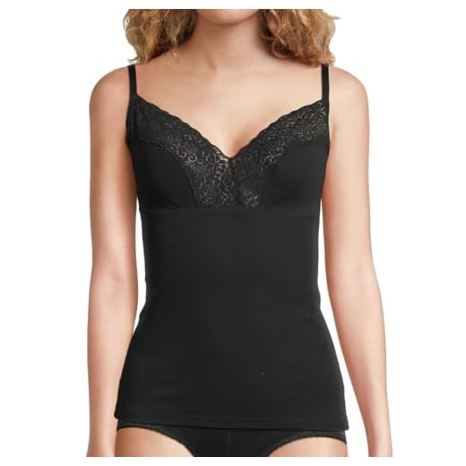 Vertvie Unterhemd mit BH Damen Winter Spitze BH Hemd Ohne Bügel mit Cups V-Ausschnitt Thermo Fleece Unterhemden Ärmellos Gefütterte Tank Top Eingebauter BH(A-Schwarz,4XL) 2 Speidel BH-Hemd 1198 Natalie 2er Packung schwarz 46