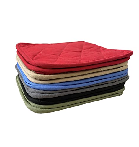 12 Pack Square Pot Holders 100% Cotton Heat Resistant Hotpads For Cooking Kitchen Potholder Set Trivet For Cooking Baking Camping House With Hanging Loops, Size: 8X8Inch, Machine Washable #TOP2