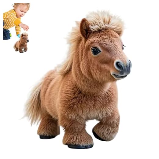 Dioeazh Jouet Robot À Cheval pour Les, Mignon Simulation Interactive Électrique Cheval Intelligent, Poney Robotique Interactif Qui Marche, Aboie Et Remute Sa Queue, pour Les Filles Garçons