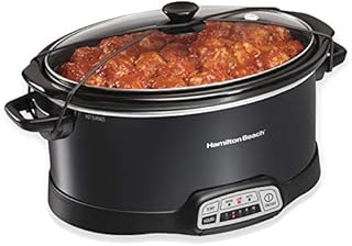 Hamilton-Beach Programmable Slow Cooker, 7-Quart with Lid Latch Strap, Black (33474)