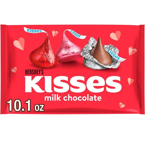 HERSHEY'S KISSES Milk Chocolate, Valentine's Day Candy Bag, 10.1 oz