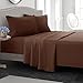 Komplet pościeli z mikrofibry 100% - Zestaw 4-częściowy jednolity kolor - 1 x prześcieradło z gumką 135 x 190 cm z dużym miseczką 35 cm, 1 x prześcieradło płaskie i 2 poszewki na poduszki, Bordeaux