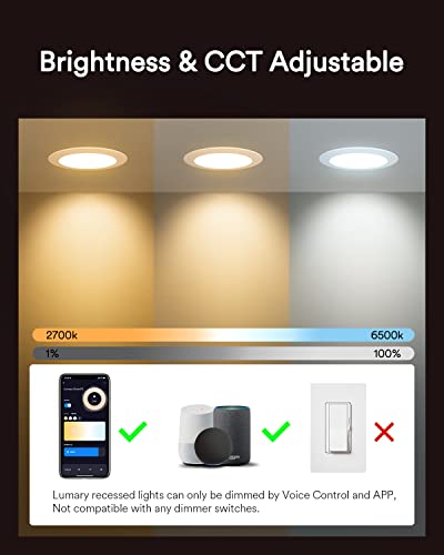 Lumary Smart Recessed Lighting Slim 6In 4Pack+Smart Recessed Lighting Ultra-Thin 6Inch 4Pack With Remote #TOP2