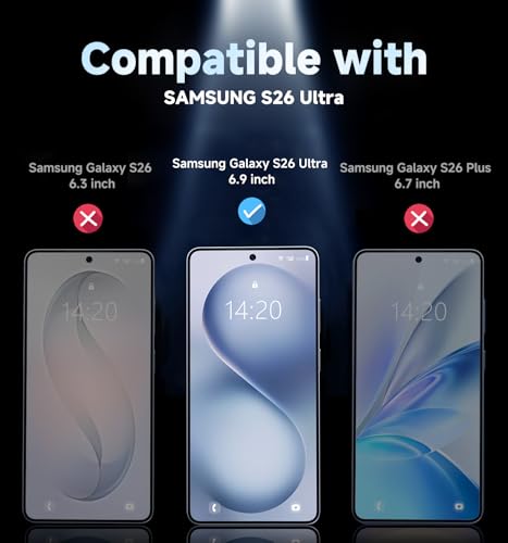 Image of MAGIC JOHN 2 Pack for Samsung Galaxy S26 Ultra Tempered Glass Screen Protector, Bubble Free, HD Clear, Easy Installation
