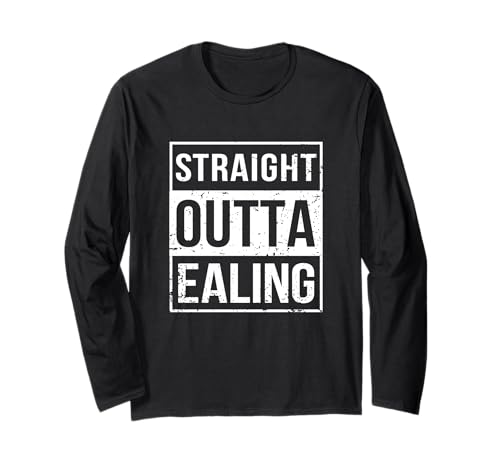 Vintage Funny Straight Outta Ealing London England UK Manga Larga