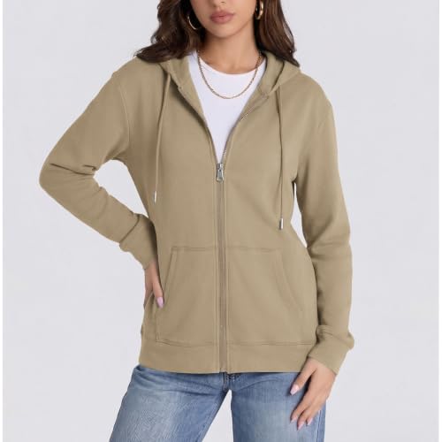 Image of Witsmile Zip Up Hoodie Women Oversized Sweatshirt Long Sleeve 2026 Fall Outfit Lightweight Jackets Workout Clothes