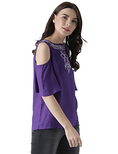 Image of MsFQ Women's Plain Regular fit Top (FTSF401794-Purple-XXL Purple 2XL)