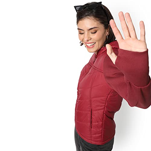 Image of PINACOLADA Women's Puffer Regular Fit Bomber Jacket For Winter Wear | Standing Collar | Full Sleeve | Zipper | Casual Jacket For Woman & Girl | Western Stylish Jacket For Women