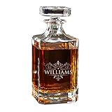 Custom Monogrammed Whiskey Decanter - Engraved with WPS Design