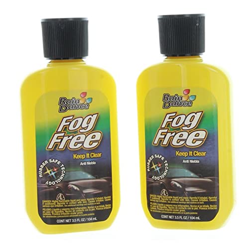 DR 2 Bottles Rain Dance Fog Free Glass Treatment Clear Windshield Mirrors Windows