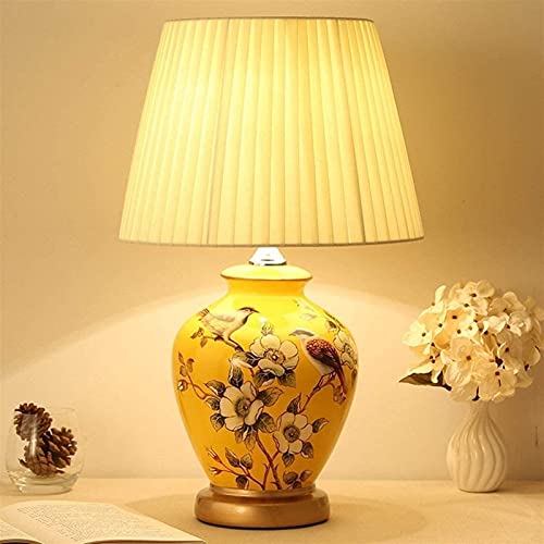 Lampe de table en céramique vintage pour chevet et salon style vase classique