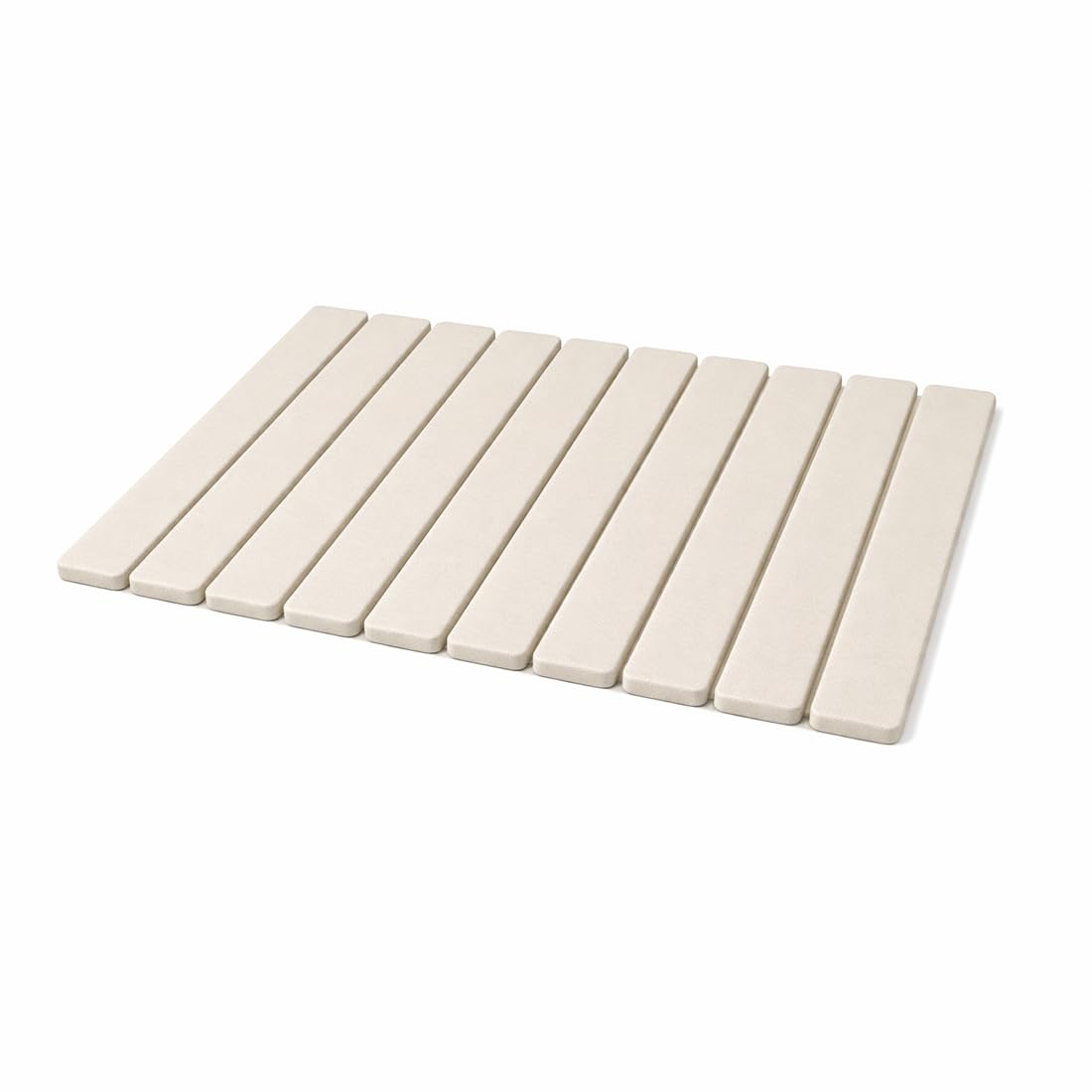 Acomoda Textil – Alfombra de Baño de Piedra Diatomita 40x60 cm Enrrollable. Tapete Antideslizante de Secado Rápido y Alta Absorción Práctico, Higiénico y Funcional para Hogar (Rejilla Beige) - 1