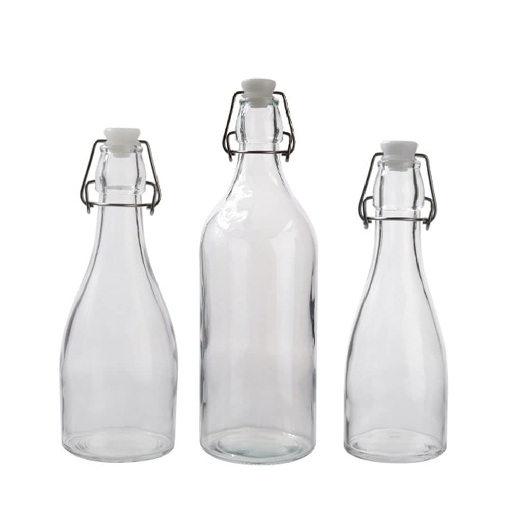 Amazon.co.jp: 1 個 350ml/500ml/1100ml 密閉バックルガラスボトル瓶蓋