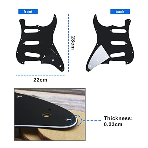 Pickguard SSS 11 Trous pour Guitare Droitier Compatible avec Fender Stratocaster USA/Mexicain Standard SSS Panneau de… - Les Beatles, Paul McCartney, John Lennon, RIngo Starr, George Harrison Pickguard SSS 11 Trous pour Guitare Droitier Compatible avec Fender Stratocaster USA/Mexicain Standard SSS Panneau de… – Image 4