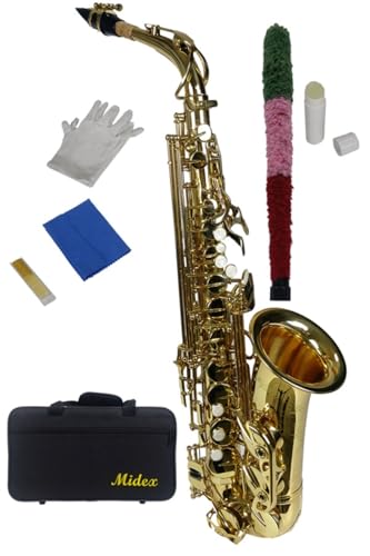 Alto Saxophone Gold Lacquer with Case and Accessories Musical Instrument