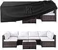Ruimoy Patio Furniture Covers, Outdoor Furniture Cover Waterproof, General Purpose, Outside Table and Chair Covers, Heavy Duty 600D (102 Inch L x 74 Inch W x 27.5 Inch H)