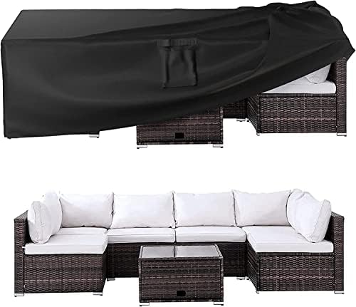 Ruimoy Patio Furniture Covers, Outdoor Furniture Cover Waterproof, General Purpose, Outside Table and Chair Covers, Heavy Duty 600D (86 Inch L x 44 Inch W x 27.8 Inch H)