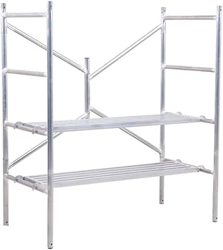Portable Scaffold Platform with Wide Non-Slip Platform, Galvanized Steel Welding, Foldable Scaffolding Equipment, Scaffold Tower, 880lbs Capacity