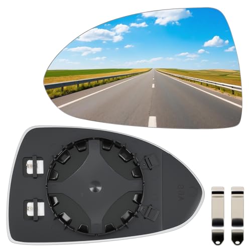 Convitex Wing Mirror Glass Left Side Heated Replacement for Vauxhall Corsa D 2006-2014 Corsa E 2014-2020 Corsa MK3 06-14 Corsa MK4 14-Onwards Corsavan MK3 Corsavan MK4 Car Buckle Passenger Near Side
