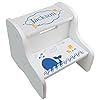 Personalized blue whale white two step stool  urban country home decor