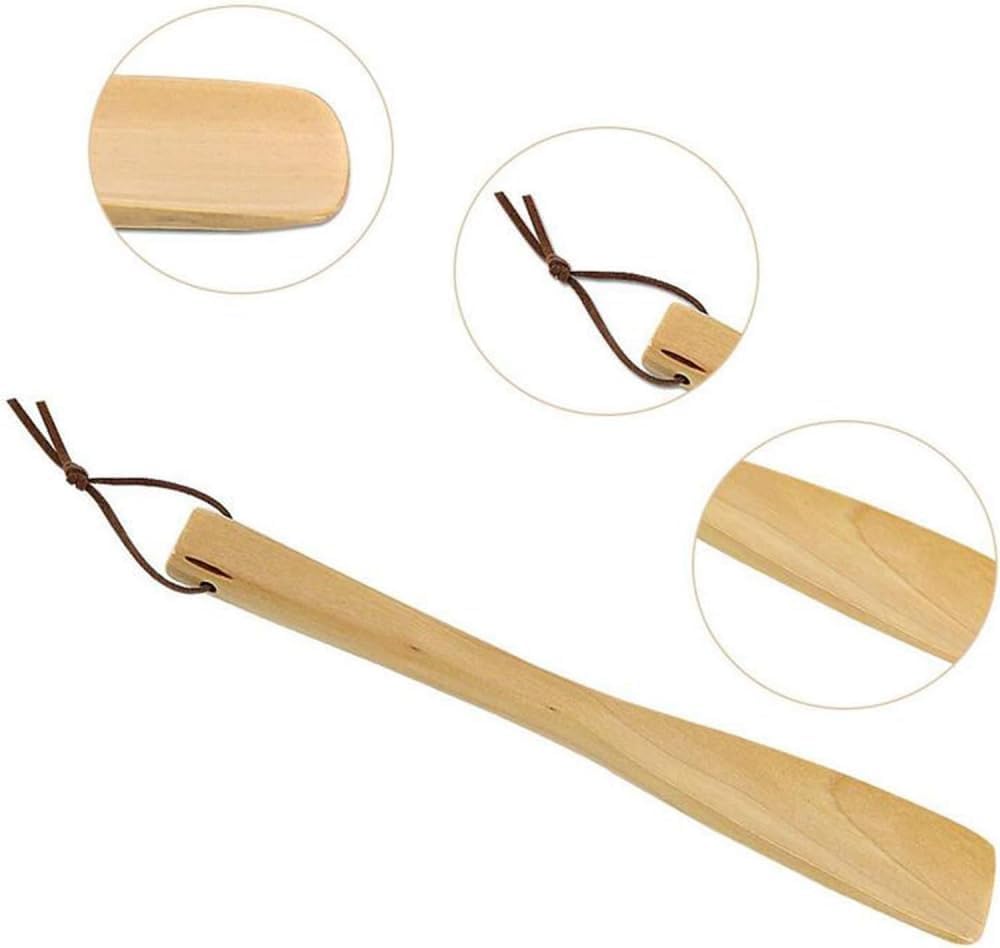 Calzador De Madera con Mango Largo, Calzador De Madera, Ayudante De Calzado para Ancianos, Calzador De Mango Largo, Ventosa Magnética para El Hogar Y Fácil