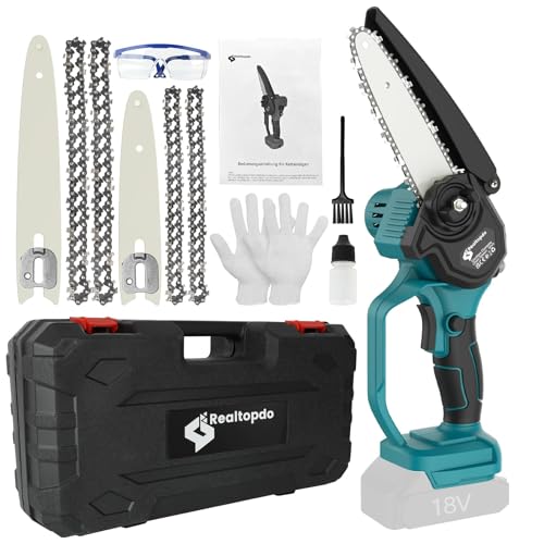 Realtopdo Mini Kettensäge 15 cm und 20 cm Astsäge kompatibel mit Makita 18V Akku, Bürstenlose...