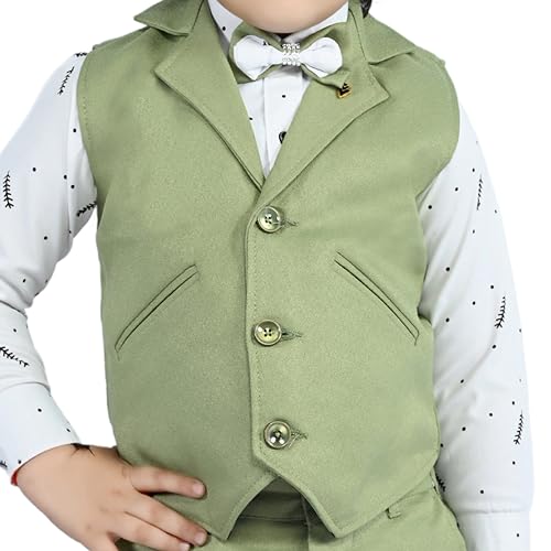 Image of Kids Ethnic Suit Set I 3 Piece Party Suit for Boys | Kids Suit Set Shirt, Pant & Waistcoat I Birthday Boys Party Dress