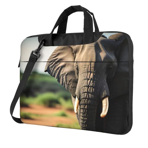 Sac d'ordinateur éléphant africain sacoche PC portable mixte avec bandoulière amovible