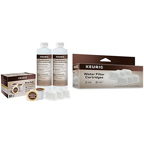 Keurig Brewer Maintenance Kit, Includes Descaling Solution, Water Filter Cartridges & Rinse Pods, Compatible with Keurig Classic/1.0 & 2.0 K-Cup Pod Coffee Makers, 14 count