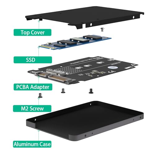 Adaptador Metal B NGFF a SATA 2.5 SATA3.0 6Gb/s miniatura 7