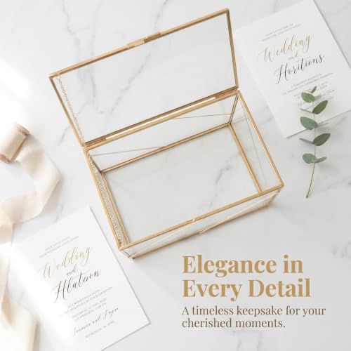 Caja para tarjetas de boda Zerodeko de cristal transparente con cierre deslizante 4