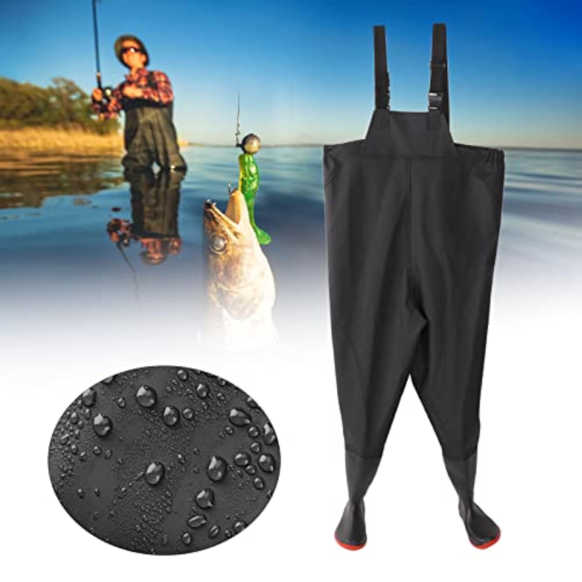 Chest Wading Pants with Stocking Foot for Fishing