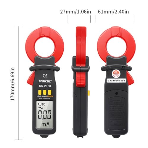 Medidor de pinza amperimétrica digital auto rango de 3 1/2 dígitos, alta precisión, medición de corriente AC con mandíbula de 30mm y funciones de retención de datos y apagado automático para aplicaciones eléctricas y técnicas miniatura 5
