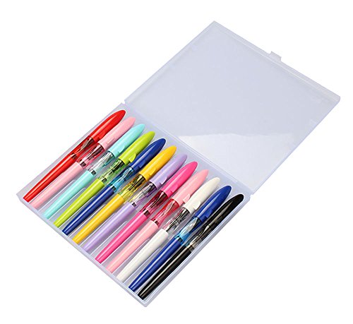 12Pcs Jinhao Shark Fountain Pens Set Fine Nib Screw Cap #TOP1