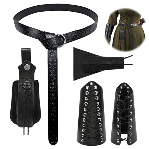 Cinturón Medieval con Retro Riñonera, 5 piezas Riñonera
