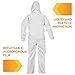 Kleenguard A40 Liquid & Particle Protection Coveralls with Hood (44326), Zip Front, Elastic Wrists & Ankles (EWA), White, 3X-Large, 25 Garments / Case