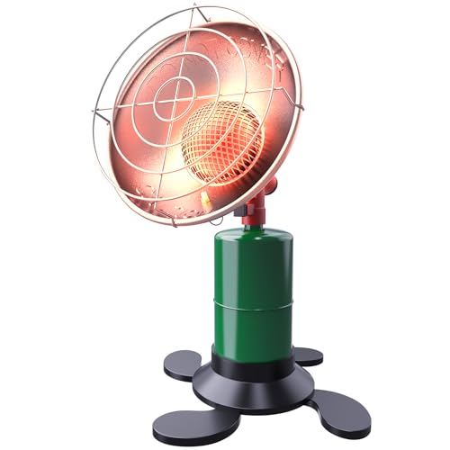 Propane Heater - 10000 BTU Portable Tent Heater, Camping Gas and Stove, Patio Heaters with with Shut-off Valve and Tip-over Switch for Outdoor Ice Fishing Hiking Hunting (Tanks Not Included)