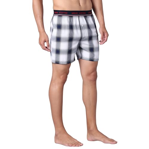 Image of Urban Scottish Men's Boxer | 100% Cotton | Regular Fit, Mid-Rise | Printed, Outer Elastic