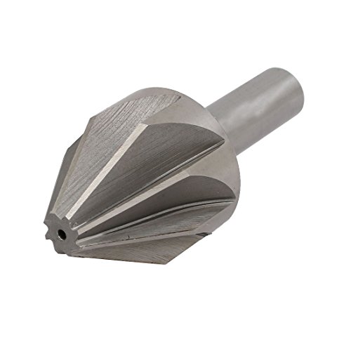 Aexit 60 Degree Special Tool 8 Flutes HSS Straight Drill Hole Chamfer Cutter Mill Cutting Bit Gray Model:37as587qo710
