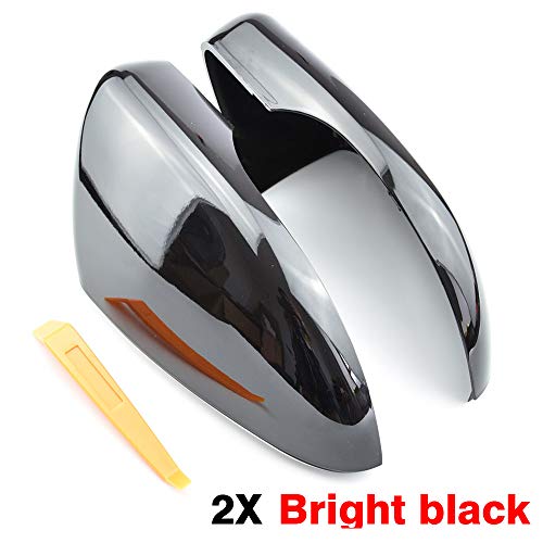 QKLsudua 1 Pair Black Rearview Mirror Cover Left Right Side Mirror Covers Caps Compatible with VW MK6 Golf 6 GTI accessories R20 2010-2013（Black） by QKLsudua - Used condition - Image 4