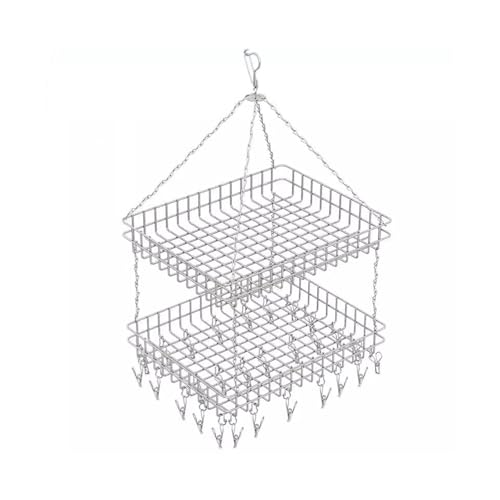 Étendoir à linge filet en acier inoxydable double couche pour sécher les pulls à plat