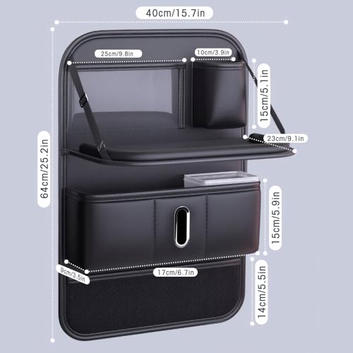 Bgzdxhxyr Leather Car Backseat Organizer with Tablet Holder, Kick Mats Back Seat Protector with Touch Screen Phone Holder, Car Seat Organizer Travel Accessories (2) by Bgzdxhxyr - Image 5