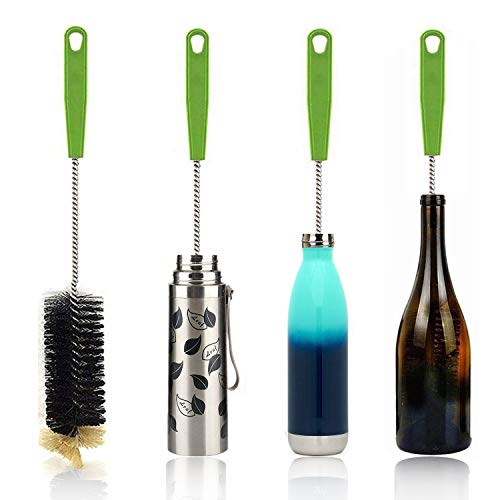 Image of Long Bottle Brush, 17 in Bendable Cleaner Brushes for Cleaning Neck Beer Bottles, Wine, Baby Bottles, Water Bottles, Tumblers, Flask, Bird Feeder, Vase, Pipes and Brewing Supplies 7 Pack