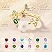 Gold Birthstone Rings for Women Non Tarnish Fashion Stackable Dainty 14KGold PlatedSilver/Rose Adjustable Emerald Green Ring Cubic Zirconia Gemstone Cute Pearl Shell Flower Promise Ring Engagement Birthday Gifts (No Birthst, Silver)