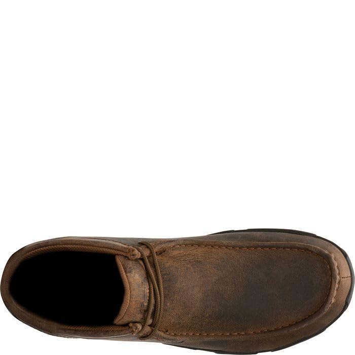 Justin Cappie 4" Work Shoes for Men - Square Toe Full-Grain Leather Moc Toe Work Shoe with Oil- and Slip-Resistant Rubber Outsole, ASTM Rated4