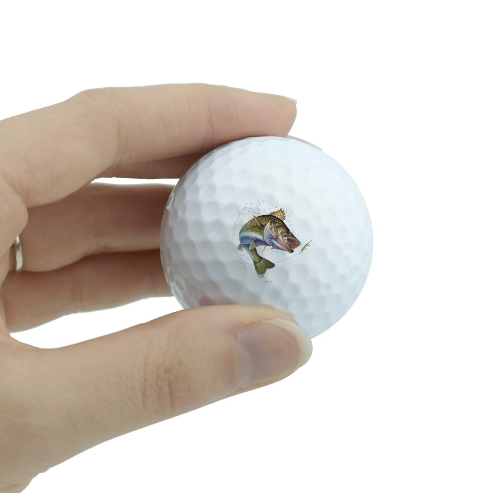 Walleye Fishing 7 Novelty Golf Balls 3 Pack