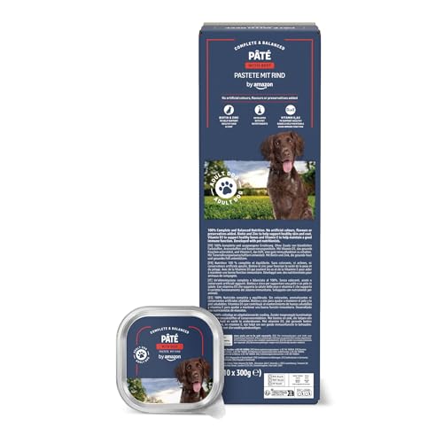 by Amazon, Cibo Umido per Cani, Paté di Manzo, 300g, Confezione da 10