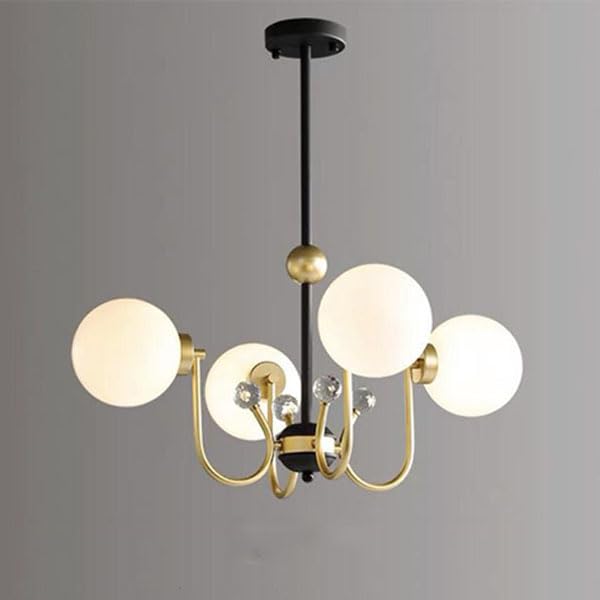 Lustre E27 ambré à plafonnier 8 têtes design en verre pour votre grand salon